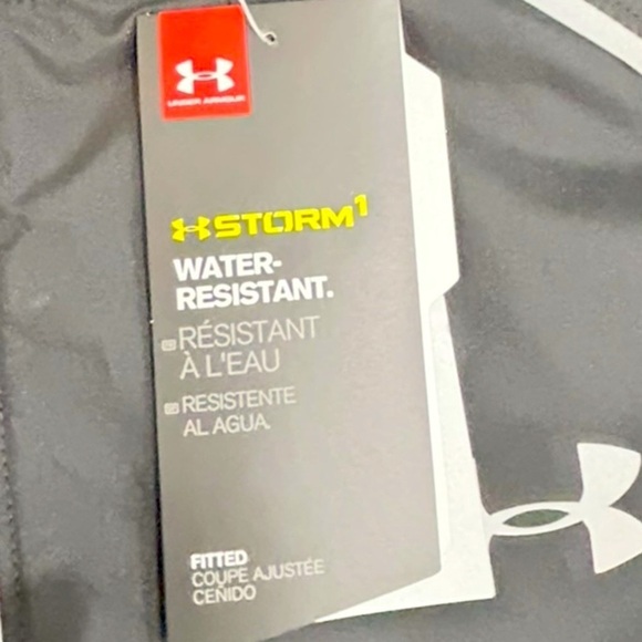NWT Men’s Under Armour Storm black zip up water resistant hooded jacket small - Picture 6 of 8